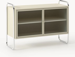 Credenza in metallo con frontale in vetro Robyn