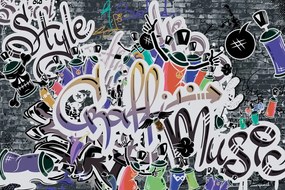 Carta da parati – Muro graffiti viola trendy
