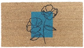 Zerbino Italo Eco 40x70 cm in Cocco Naturale con Design Floreale - Line Art