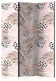 Paravento Pink Palm Leaves [Room Dividers]