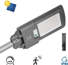Armatura LED Solare 4000 lm Autonomia 12 ore con Telecomando e Braccio Colore Bianco Naturale 4.000K