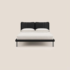 Giselle letto moderno con cuscini testata regolabili con tasche in microfibra impermeabile T11 nero