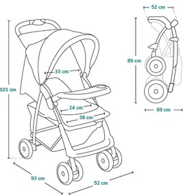 Lionelo - Passeggino EMMA PLUS grigio/nero