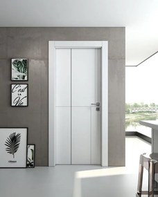 Porta pieghevole a libro asimmetrica Lione bianco L 70 x H 210 cm sinistra