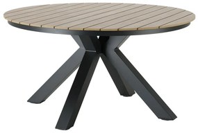 Tavolo da pranzo per giardino Capri in alluminio con piano in polywood marrone per 6 persone 140cm