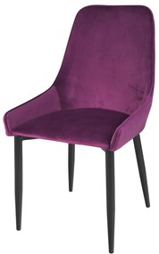 Sedia imbottita 48,5x87,5x51 cm velluto viola