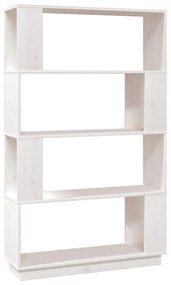 Libreria/Divisorio Bianco 80x25x132 cm Legno Massello di Pino