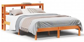 Giroletto Con Testiera Marrone Cera 140x190 Cm Massello Pino /