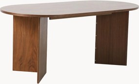 Tavolo ovale in legno di quercia Miranda, 90 x 180 cm