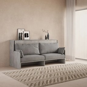 Letto singolo a scomparsa orizzontale DIBE Sofŕ Cemento 200x103xh97 cm