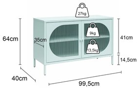 Vetrina in metallo crema 100x64x40 cm Luna - Støraa
