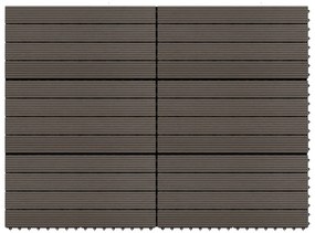 Piastrelle Per Decking Wpc 6 Pz 60x30 Cm 1,08 M² Marrone Scuro /