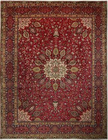 Tabriz Tappeto 300 x 390 Rosso (Iran) Annodato A Mano
