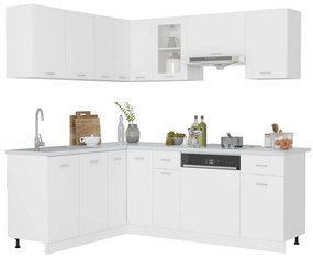 Set armadi da cucina 11 pz bianco in truciolato