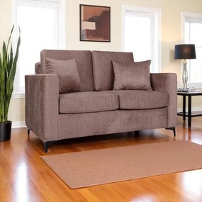 Divano 2 posti Tortora tessuto 140 cm moderno e resistente Kennedy