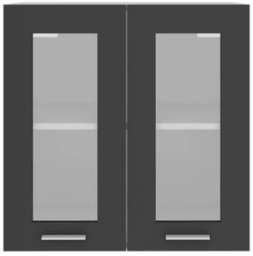 Armadio Sospeso con Vetro Grigio 60x31x60 cm in Truciolato
