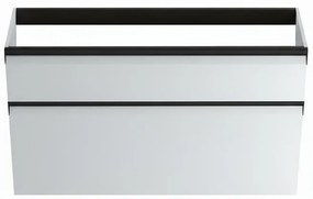 Mobile da bagno sospeso sotto lavabo Fusion L 99.5 x H 60 x P 45.5 cm bianco opaco, 2 cassetti