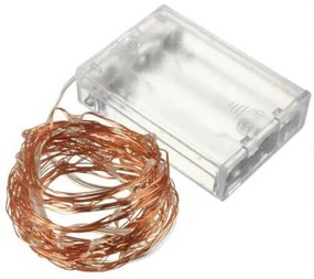 Stringa Led RGB Fisso Filo Rame Copper Wire String 5 Metri 50 Led IP67 Cielo Stellato Per Decorazione Festa Nozze Addobbi Natalizi Alimentata a Pile