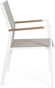 Sedia Da Esterno Con Braccioli In Alluminio E Textilene Heta Bianca Bizzotto