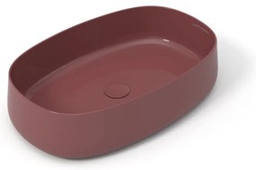 Lavabo da appoggio Wave OLYMPIA CERAMICA ovale in ceramica L 60 x H 14 x P 40 cm melanzana piletta non inclusa