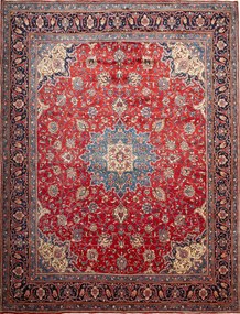 Sarouk Tappeto 390x310 Rosso (Iran) Annodato A Mano