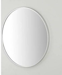 Specchio bagno 80 cm con cornice argento e installazione a parete