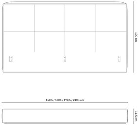 Testiera color crema imbottita 189x100 cm Darren – Micadoni