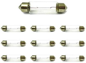 10 Pezzi Lampada Alogena T11 C5W 24V 5W 36mm Siluro Festoon SV8,5