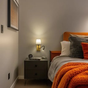 Brilagi - Applique a LED NUBILA WOOD 1xE27/25W/230V + LED/3W quercia/grigio