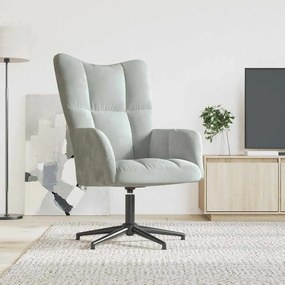 Sedia Relax Grigio Chiaro İn Velluto /