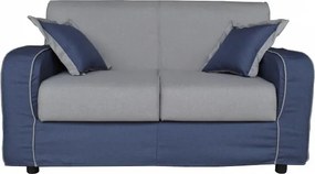 Divano sfoderabile 2 posti 146 cm PARIGI bicolore GRIGIO e BLU