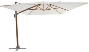 Ombrellone a palo laterale marrone AGORA NATERIAL L 281 x 386 cm con telo bianco