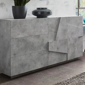 Credenza Moderna PING con 2 Ante Battenti e 3 Cassetti in Cemento