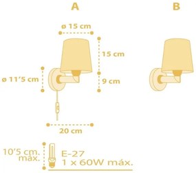 Dalber 82219A -  Applique per bambini STAR LIGHT 1xE27/60W/230V giallo