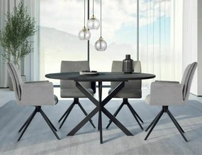 Tavolo Gaston Ceramic in ceramica nero opaco – Ø100/135x75 cm