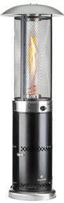 blumfeldt Radiante da terrazza Goldflame Deluxe 36.000 BTU/11 kW vetro temperato mobile in acciaio inossidabile nero