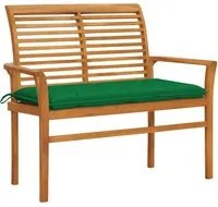 Panca da Giardino con Cuscino Verde 112 cm in Legno di Teak cod mxl 45639