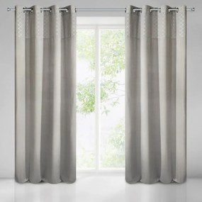 Tenda in velluto grigio pieno con stampa lucida 140 x 250 cm