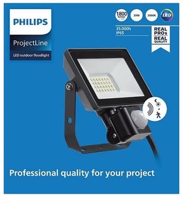Philips - Proiettore LED da esterno con sensore PROJECTLINE LED/20W/230V IP65 3000K