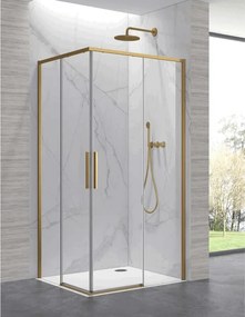 Kamalu - Cabina doccia 90x90cm angolare porte scorrevoli finitura oro| KLA1000R