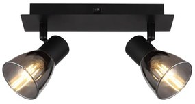 Globo 54307-2 - Faretto da parete CLAUDE 2xE14/40W/230V nero