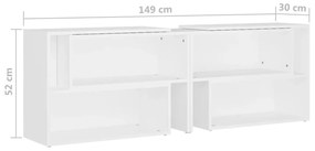 Mobile Porta TV Bianco 149x30x52 cm in Legno Multistrato