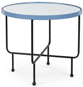 Tavolino PAINTER con piano a specchio colore blu