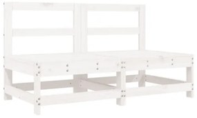 Set Salotto da Giardino 6 pz Bianco in Legno Massello di Pino