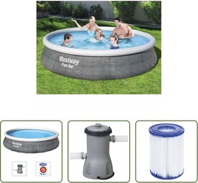 vidaXL Piscina con filtro - Bestway Set Piscina Gonfiabile Fast con Pompa 396x84 cm