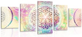 Quadri 5 pezzi – Mandala in un design interessante