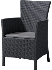 Sedia da giardino in plastica grigio scuro Lowa - Keter