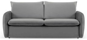 Divano letto in velluto grigio 194 cm Vienna - Cosmopolitan Design