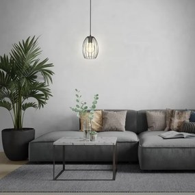 Lampadario su asta 1xE27/60W/230V nero