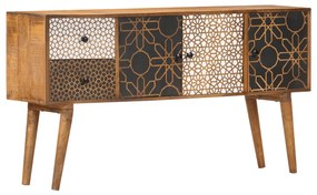 Credenza Con Motivo Stampato 130x30x70 Cm İn Massello Di Mango /